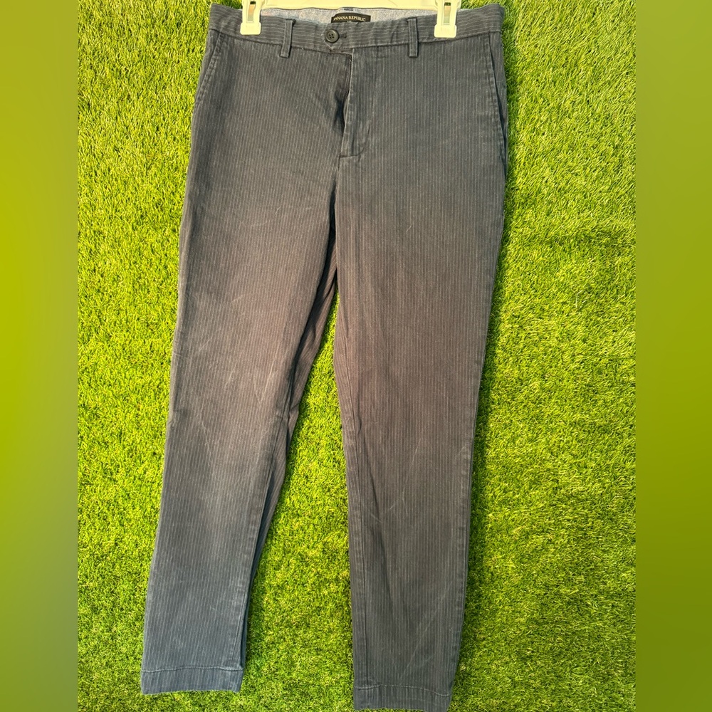 Banana Republic Slim Tapered Fit Blue With White Stripe Chinos 31x32